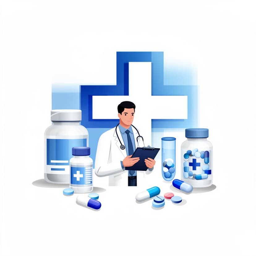Pharmaceutical products illustration